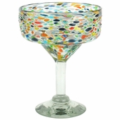 Mexican Margarita Glasses with Pebbled Confetti  - Set of 4