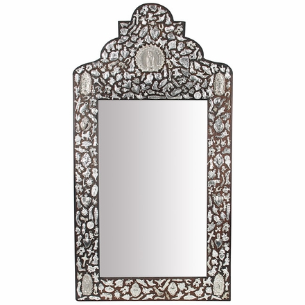 Mexican Milagro Mirror with Virgin