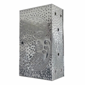 Mexican Natural Punched Tin Moon Face Wall Sconce