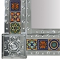 Mexican Natural Tin Mirror With Mixed Talavera Tiles - 20