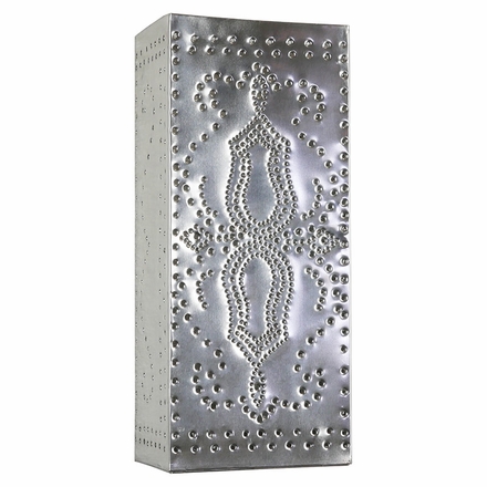 Mexican Natural Tin Slender Perforated Wall Sconce