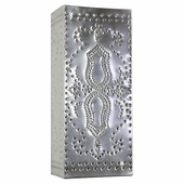 Mexican Natural Tin Slender Perforated Wall Sconce