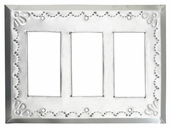 Mexican Natural Tin Triple Rocker Switch Plate - Star