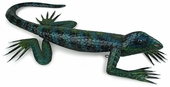 Mexican Painted Tin Iguana Sculpture