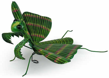 Mexican Painted Tin Praying Mantis Sculpture
