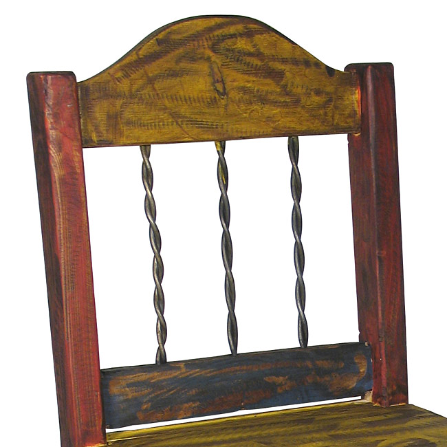 Mexican Painted Wood Bar Stools