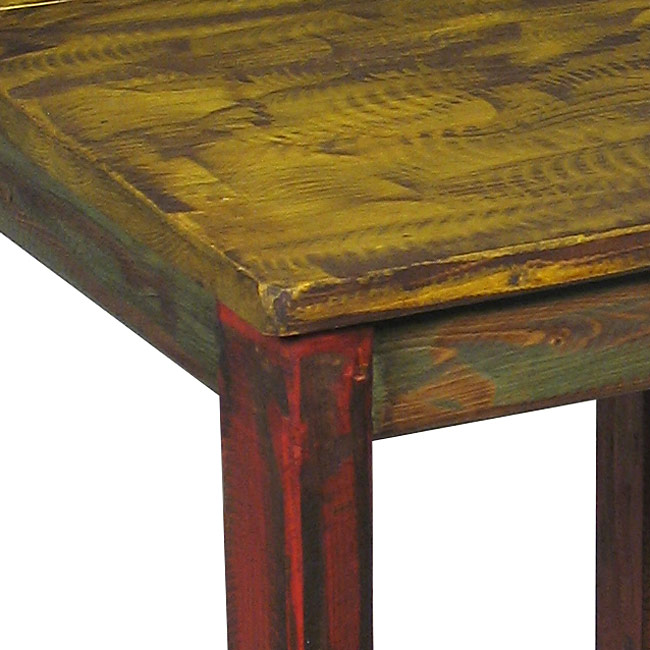 Mexican Painted Wood Bar Stools