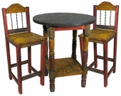 Mexican Painted Wood Bar Table Set with 4 Chairs