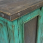 Mexican Painted Wood Buffet with Iron Door Panels - Green