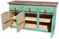 Mexican Painted Wood Buffet with Thick Doors