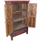 Mexican Painted Wood Cabinet with Shelves