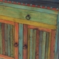 Mexican Painted Wood China Cabinet with Glass