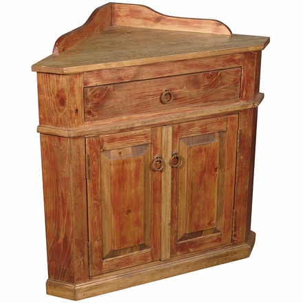 Mexican Painted Wood Corner Cabinet