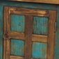 Mexican Painted Wood Entertainment Console with Doors and Shelves