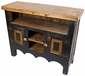 Mexican Painted Wood Entertainment Credenza - Natural and Black
