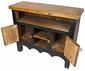 Mexican Painted Wood Entertainment Credenza - Natural and Black