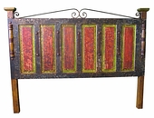 Mexican Painted Wood Headboard