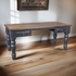 Mexican Painted Wood Office Desk with Drawers - Blue