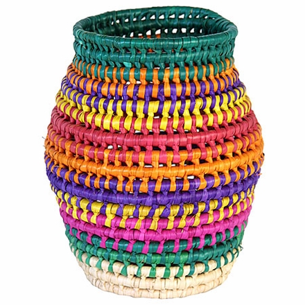 Mexican Palm Basket Vase