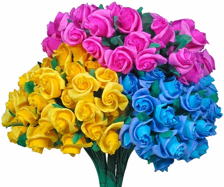 Mexican Paper Rosebuds Mini Bouquet - Set of 6 Bouquets