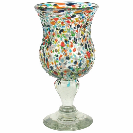 Mexican Pebbled Confetti Curvy Mexican Water Goblets - Set of 4