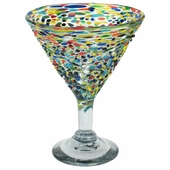 Mexican Confetti Pebbled Martini Glass - Set of 4