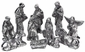 Mexican Pewter Nativity Scene 11-Piece Set