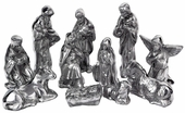 Mexican Pewter Nativity Scene 11-Piece Set