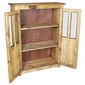Mexican Pine Cabinet with Glass Doors