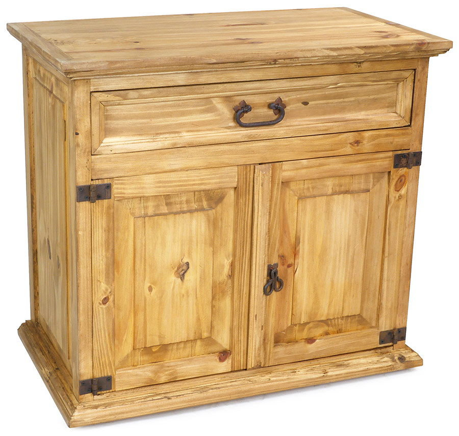 Mexican Pine Nightstand or TV Console 2 Doors 1 Drawer