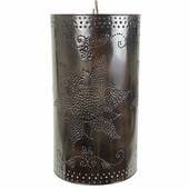 Mexican Punched Aged Tin Hanging Cylinder Light