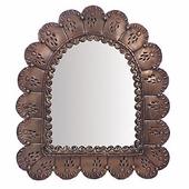 Mexican Punched Tin Arched Petal Mirror