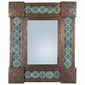 Mexican Punched Tin & Talavera Tile Mirror - 20