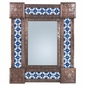 Mexican Punched Tin & Talavera Tile Mirror - 20