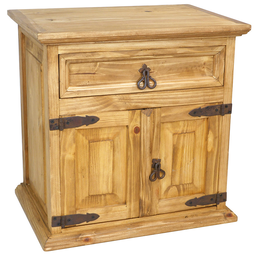 Mexican Rustic Furniture Double Door Nightstand