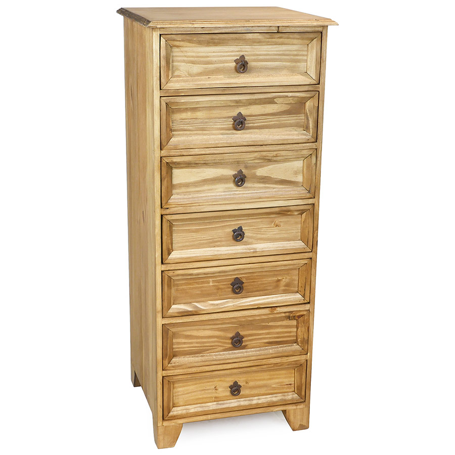 Mexican Rustic Pine 7 Drawer Dresser