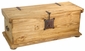 Mexican Rustic Pine Coffee Table Trunk with Iron Latch