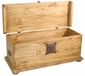Mexican Rustic Pine Coffee Table Trunk with Iron Latch