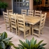 Mexican Rustic Trestle Dining Set - 9 Piece