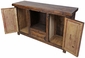 Mexican Rustic Wood Credenza with Red Doors