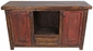 Mexican Rustic Wood Credenza with Red Doors