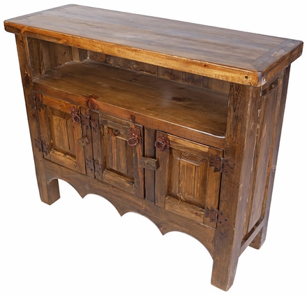 Mexican Rustic Wood Entertainment Credenza TV Stand
