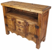 Mexican Rustic Wood TV Stand Entertainment Console