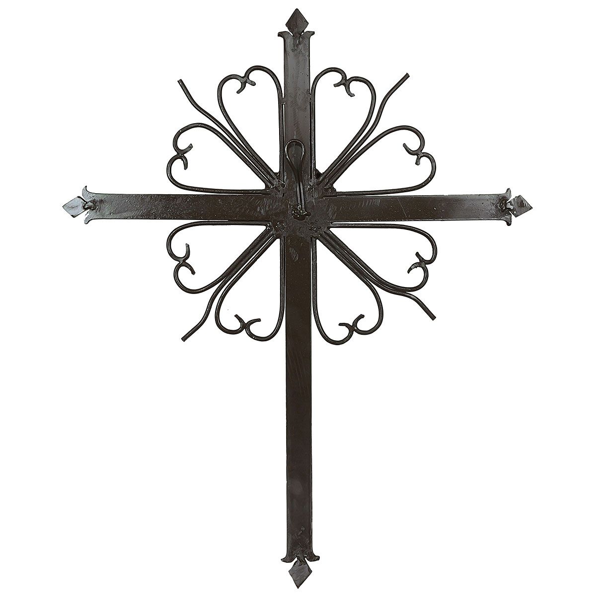 Mexican Rustic Wrought Iron Wall Cross - 22