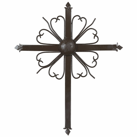Mexican Rustic Wrought Iron Wall Cross - 22