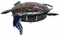 Mexican Sea Turtle with Cactus 3D Painted Metal Wall Art