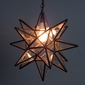 Mexican Seeded Bubble Glass Hanging Star Fixture