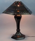 Mexican Table Lamp with Punched Hexagon Diamond Shade 