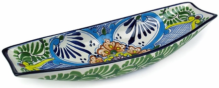 Mexican Talavera Appetizer Boat - Margarita Pattern