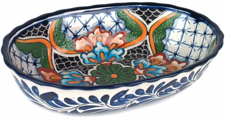 Mexican Talavera Dipping Bowl - Dolores Pattern